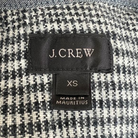 J. Crew Gray Houndstooth Long Sleeve Button-Down Elbow Patch Shirt Size XS - Picture 7 of 9